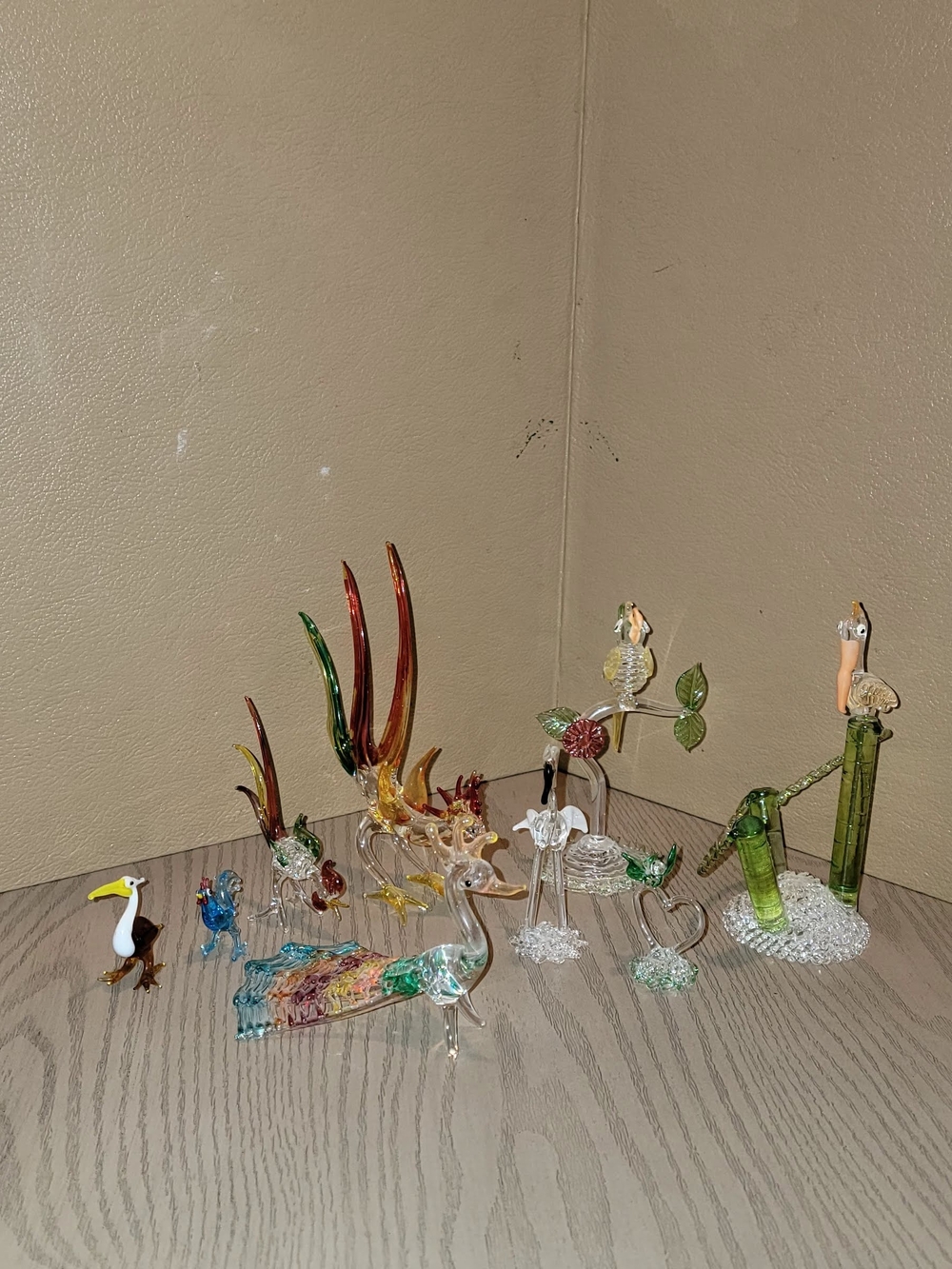 Assorted Hand-Blown Glass Bird Figurines - Multicolor